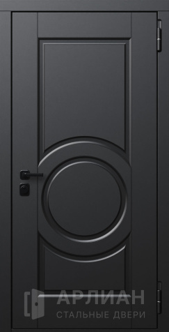 Фото «Входная стальная дверь с темной отделкой снаружи №770»