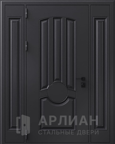 Фото «Черная входная дверь в загородный коттедж матовая №446»